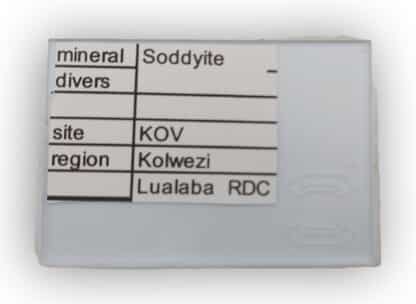 Soddyite, Kov, Kolwezi, Katanga, Congo (RDC).