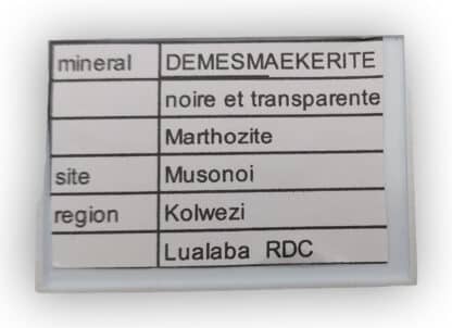 Demesmaekerite et Marthozite, Musonoi, Kolwezi, Katanga, Congo (RDC).