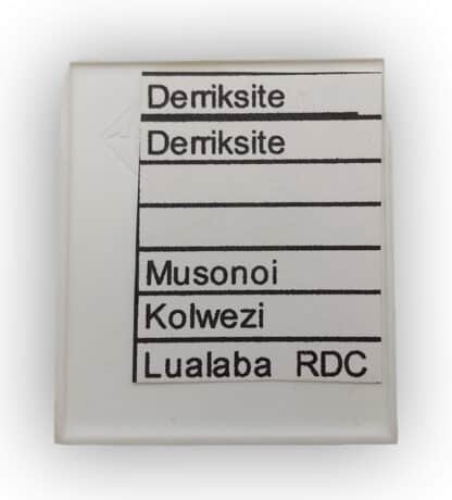 Derriksite, Musonoi, Kolwezi, Katanga, Congo (RDC).