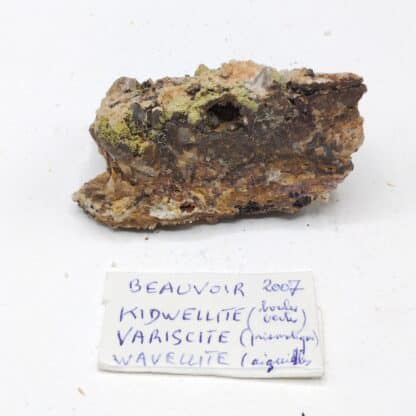 Kidwellite, Variscite & Wavellite, Beauvoir, Echassières, Allier, Auvergne.