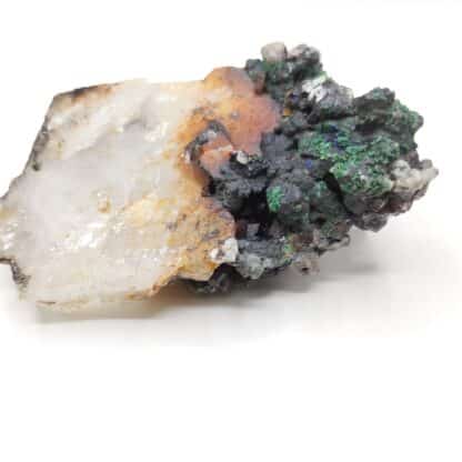 Cérusite et Malachite sur Baryte, La Caune des Causses, Palairac, Aude.