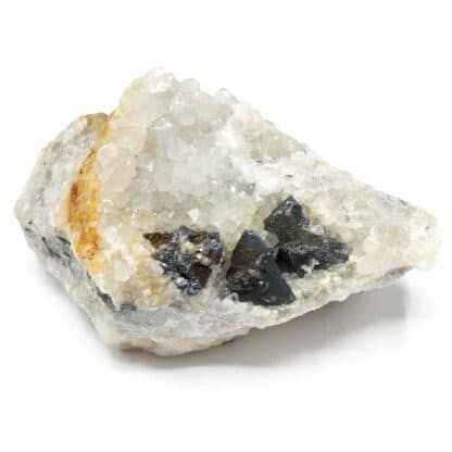 Tetraédrite sur Quartz, Marsanges, Langeac, Haute-Loire.