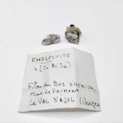 Emplectite, Hérival, Mine de Faymont, Val d’Ajol, Vosges.