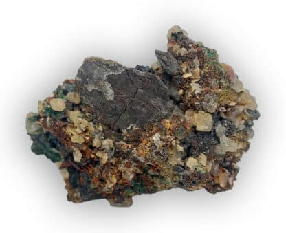 Cérusite et Malachite, La caunette, Salsigne, Aude.