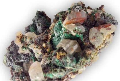 Cérusite et Malachite, La caunette, Salsigne, Aude.