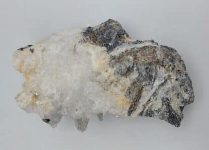 Quartz, Ankérite, Muscovite et Pyrite « collée », Obergestein, Valais, Suisse.