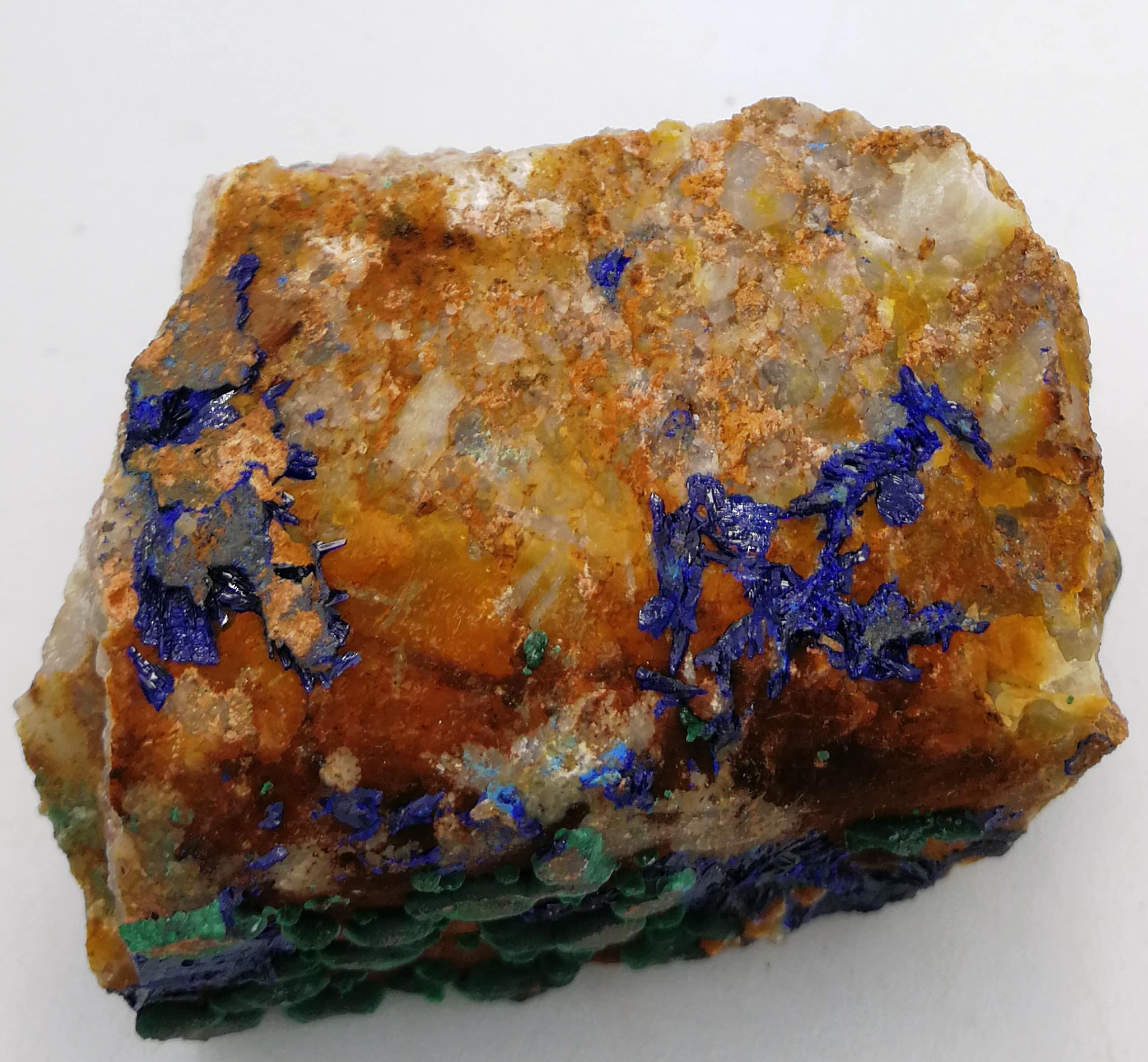 Azurite et malachite, Mine de Cap Garonne, Le Pradet, Var.