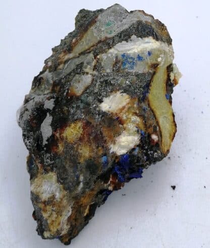 Azurite, tétraédrite, chalcopyrite, le Mas Dieu, Gard.