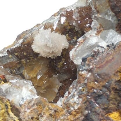 Hémimorphite sur Quartz, Le Rivet, Peyrebrune, Tarn.