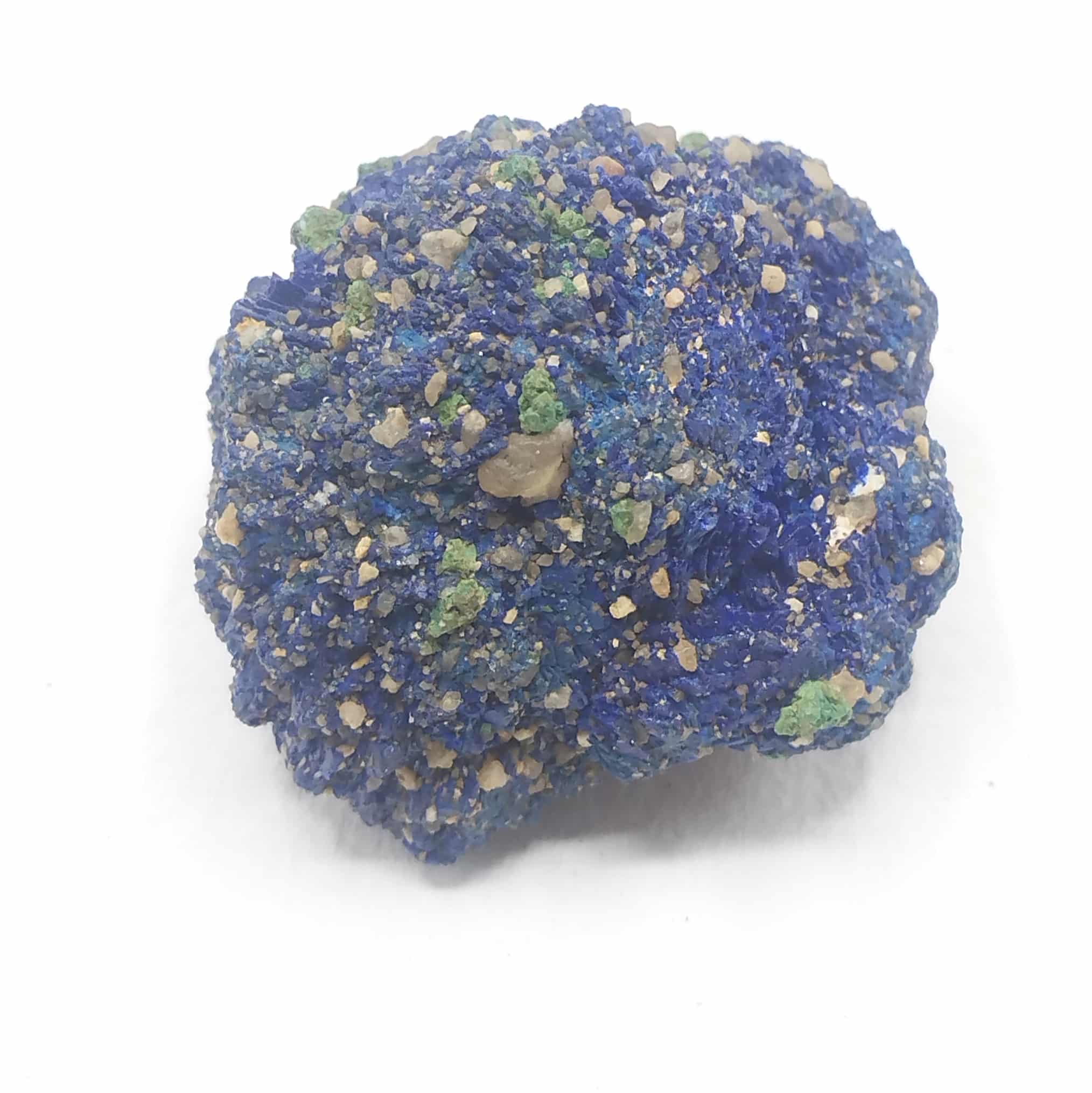 Cuprite sur Azurite, Chessy-les-Mines, Rhône.