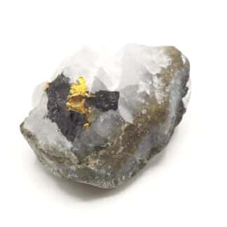 Or natif & Sphalérite (Blende), McIntyre, Ontario, Canada.