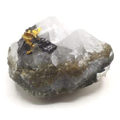 Or natif & Sphalérite (Blende), McIntyre, Ontario, Canada.