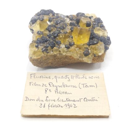 Fluorite & Blende (Sphalérite), Mine de Peyrebrune, Tarn.