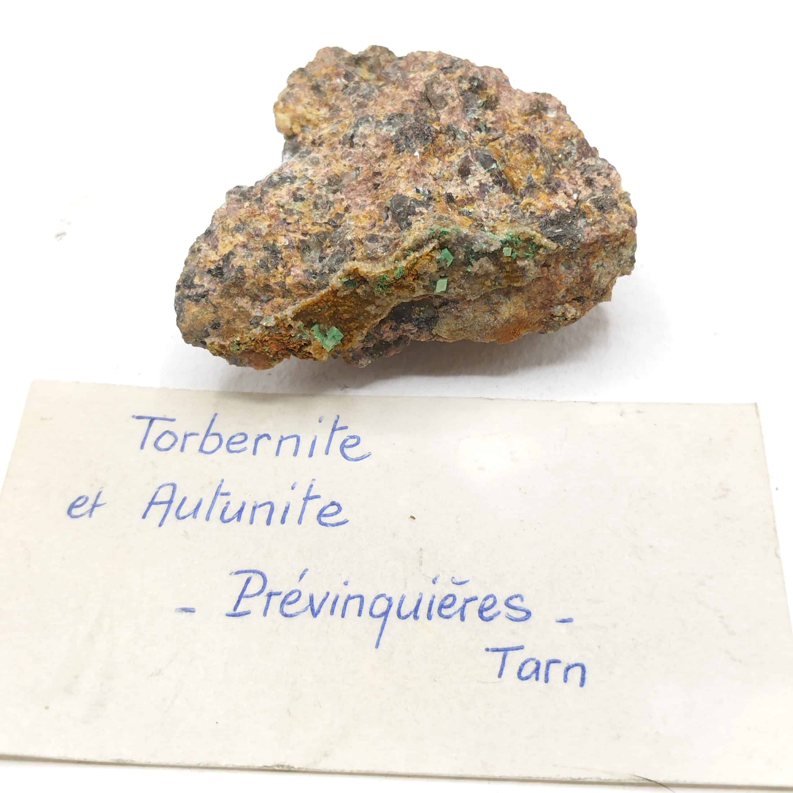 Torbernite, Mine de Prévinquières, Aveyron.