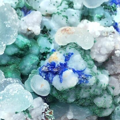 Smithsonite, Azurite & Malachite, Touissit, Maroc.