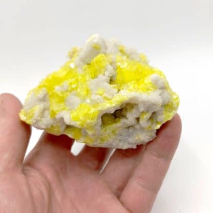 Soufre natif et Aragonite, Caltanissetta, Sicile, Italie.