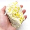 Soufre natif, Aragonite, Caltanissetta, Sicile, Italie.