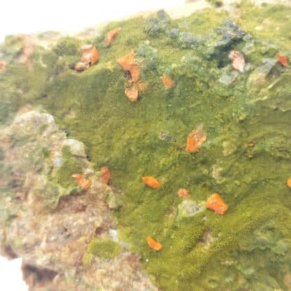 Pyromorphite et Crocoïte de Nontron, Dordogne.