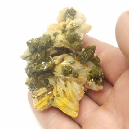 Pyromorphite sur Baryte, Chaillac, Indre.