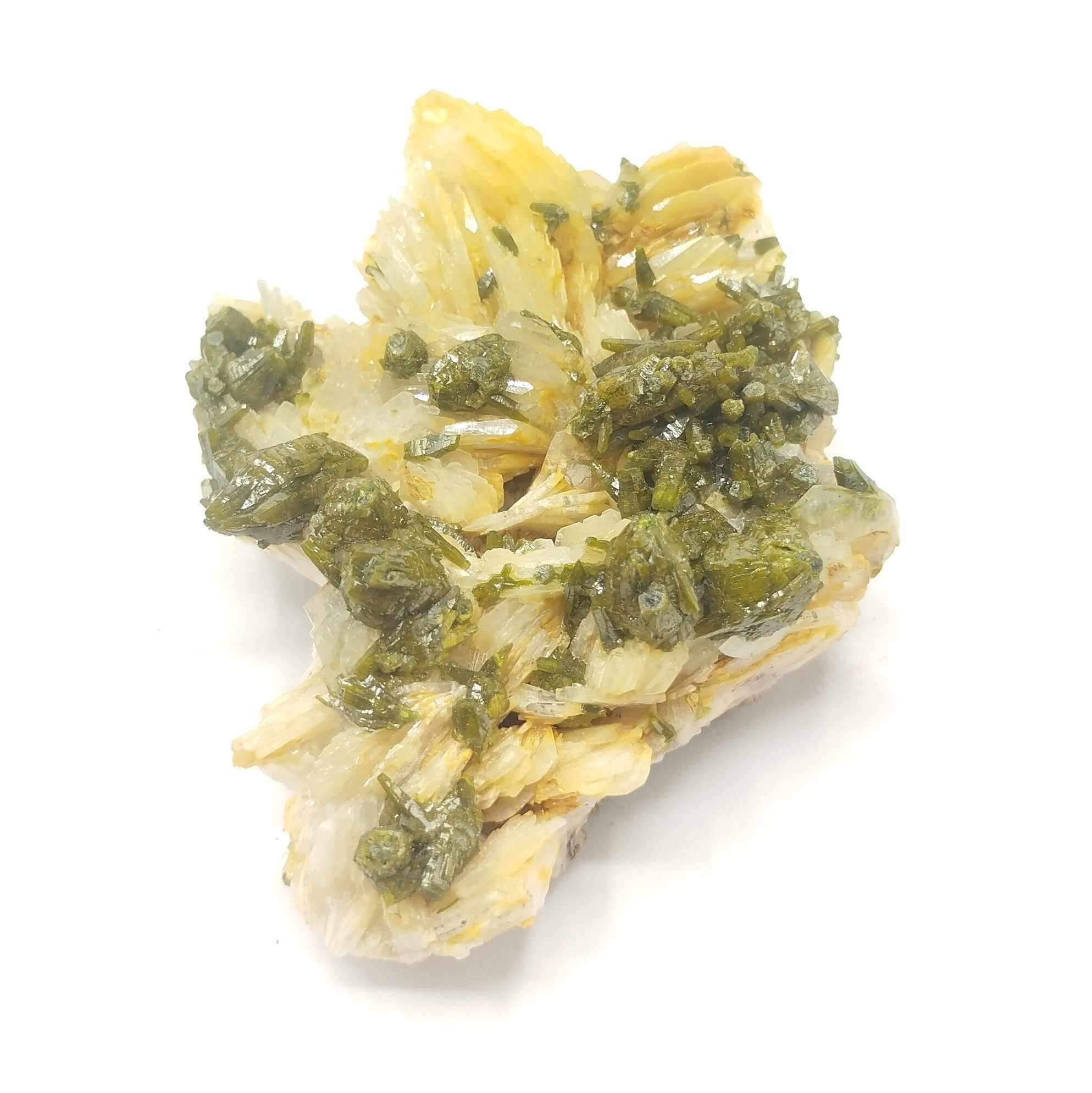 Pyromorphite sur Baryte, Chaillac, Indre.