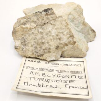 Amblygonite & Turquoise, Montebras, Creuse.