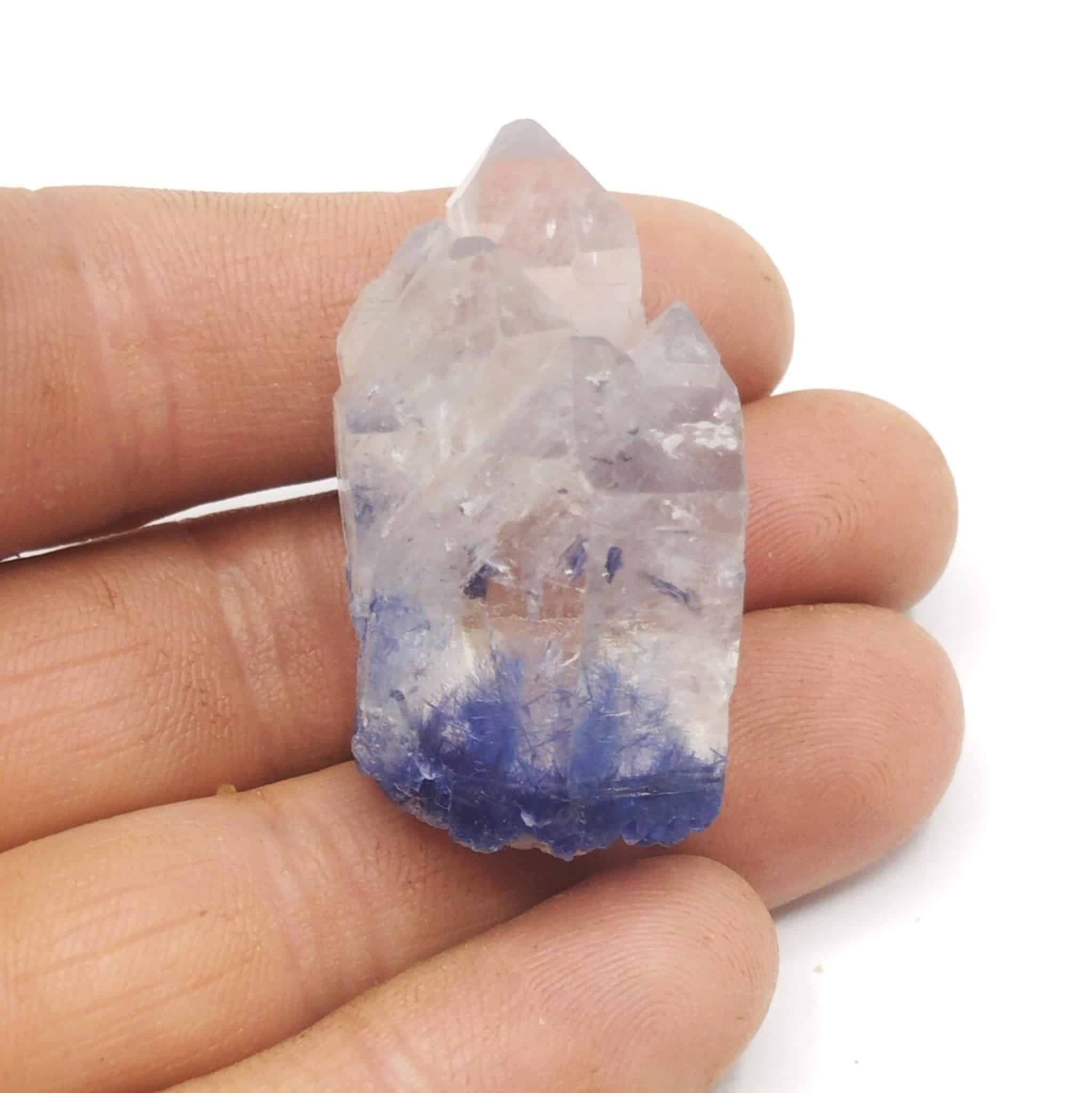 Quartz inclusions de Dumortiérite, Vaca Morta, Bahia, Brésil.