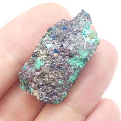 Connellite et Cuprite, Mine de South Tolcarne, Cornouailles, Royaume-Uni.