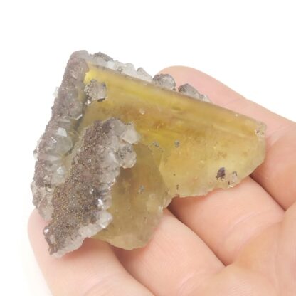 Quartz sur Fluorite (Fluorine), El Hammam, Maroc.