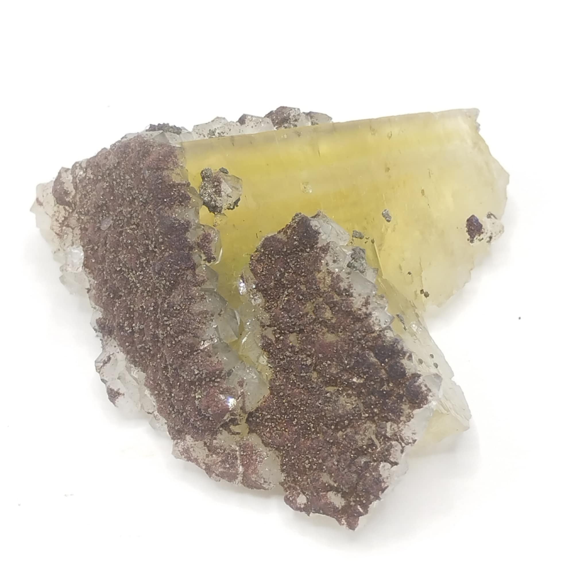 Quartz sur Fluorite (Fluorine), El Hammam, Maroc.