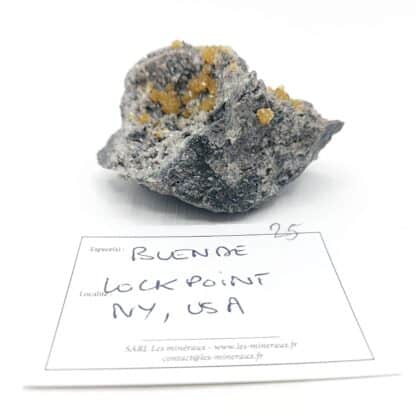 Sphalérite, Carrière Holcim, Lockport, comté de Niagara, New York, États-Unis.