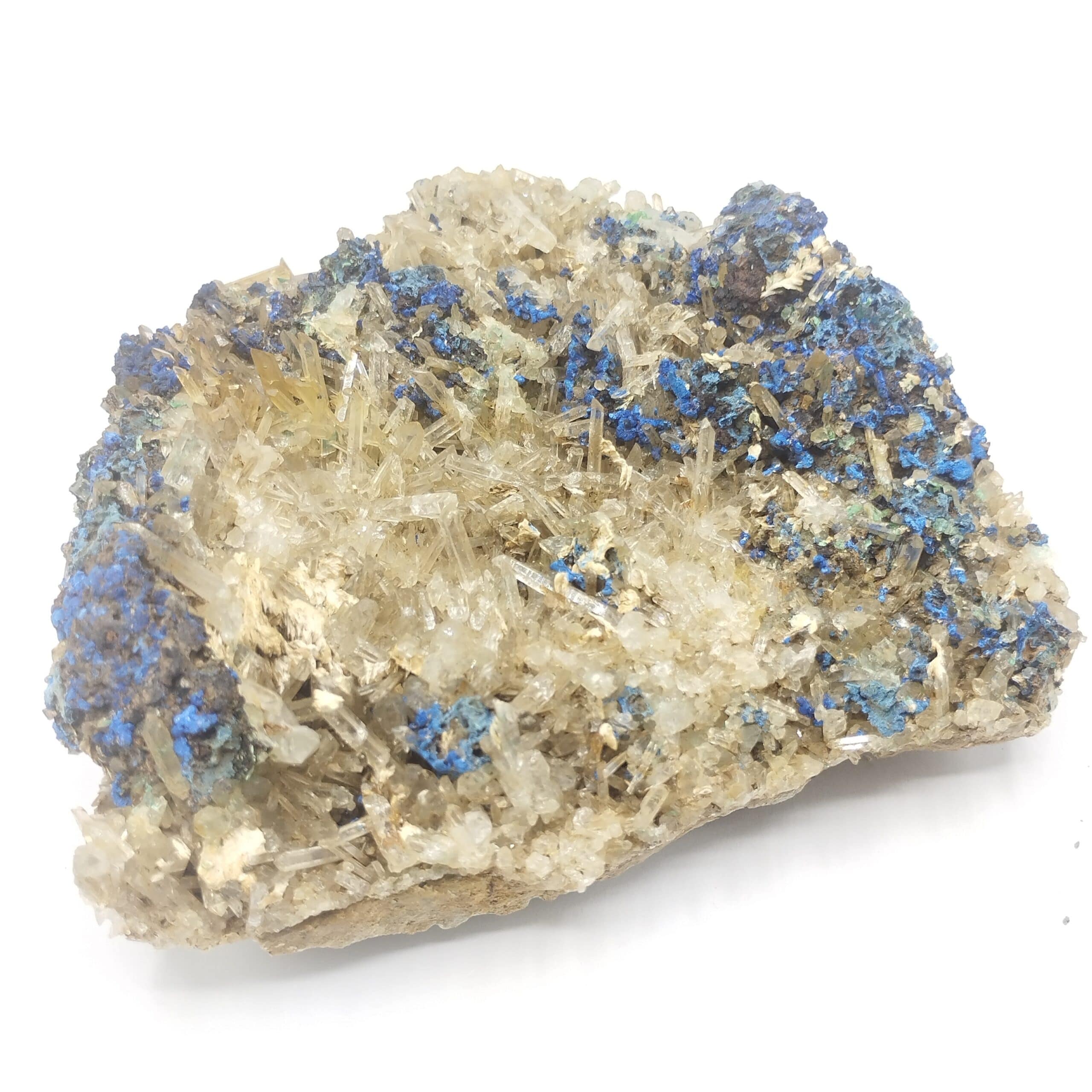 Azurite, Quartz & Baryte, Le Grand Mont, Beaufort, Savoie.