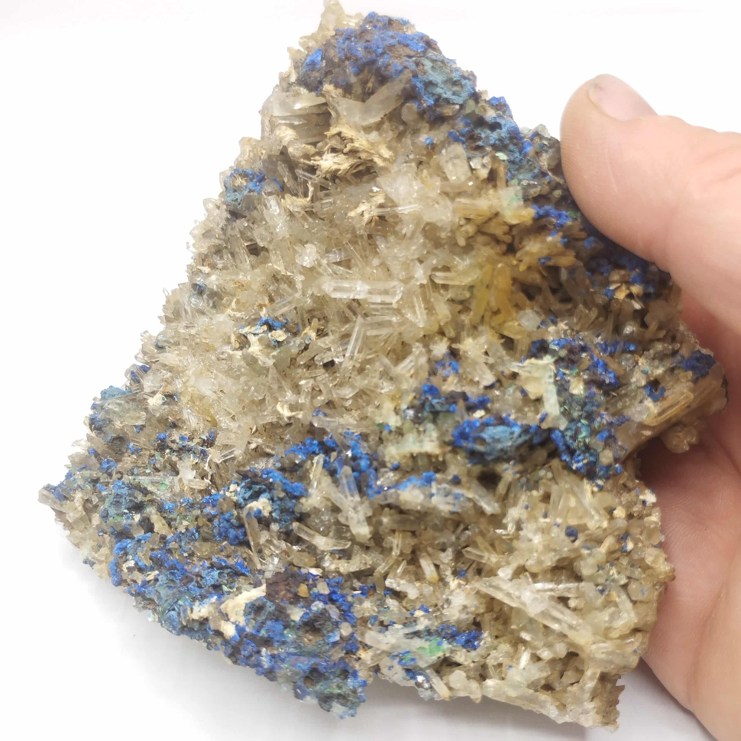 Azurite, Quartz & Baryte, Le Grand Mont, Beaufort, Savoie.