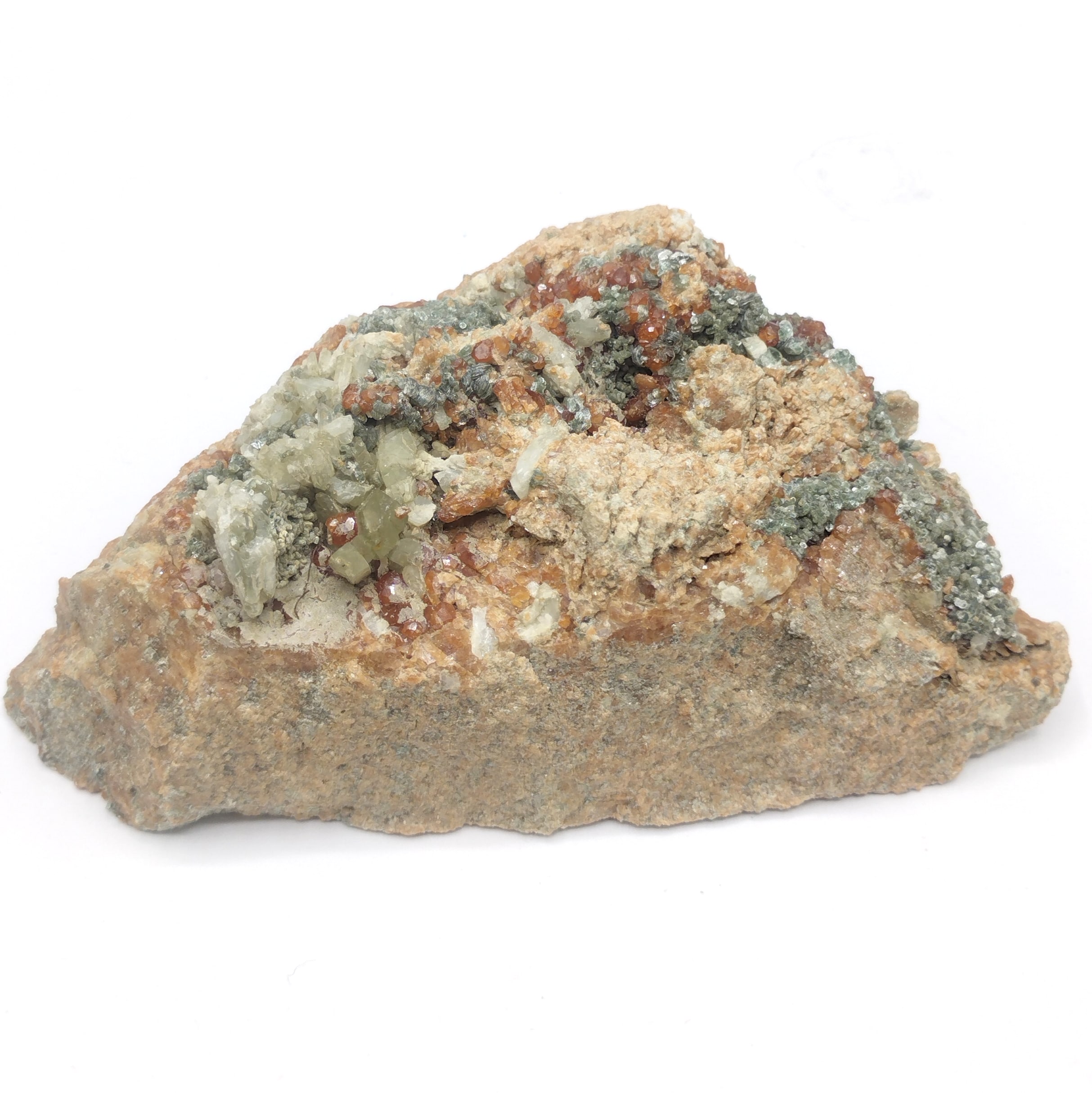 Diopside, Grenat & Chlinoclore, Val d’Ala, Piedmont, Italie.