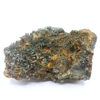 Hedenbergite & Quartz prase, Mine de Cape Calamita, Elbe, Italie.