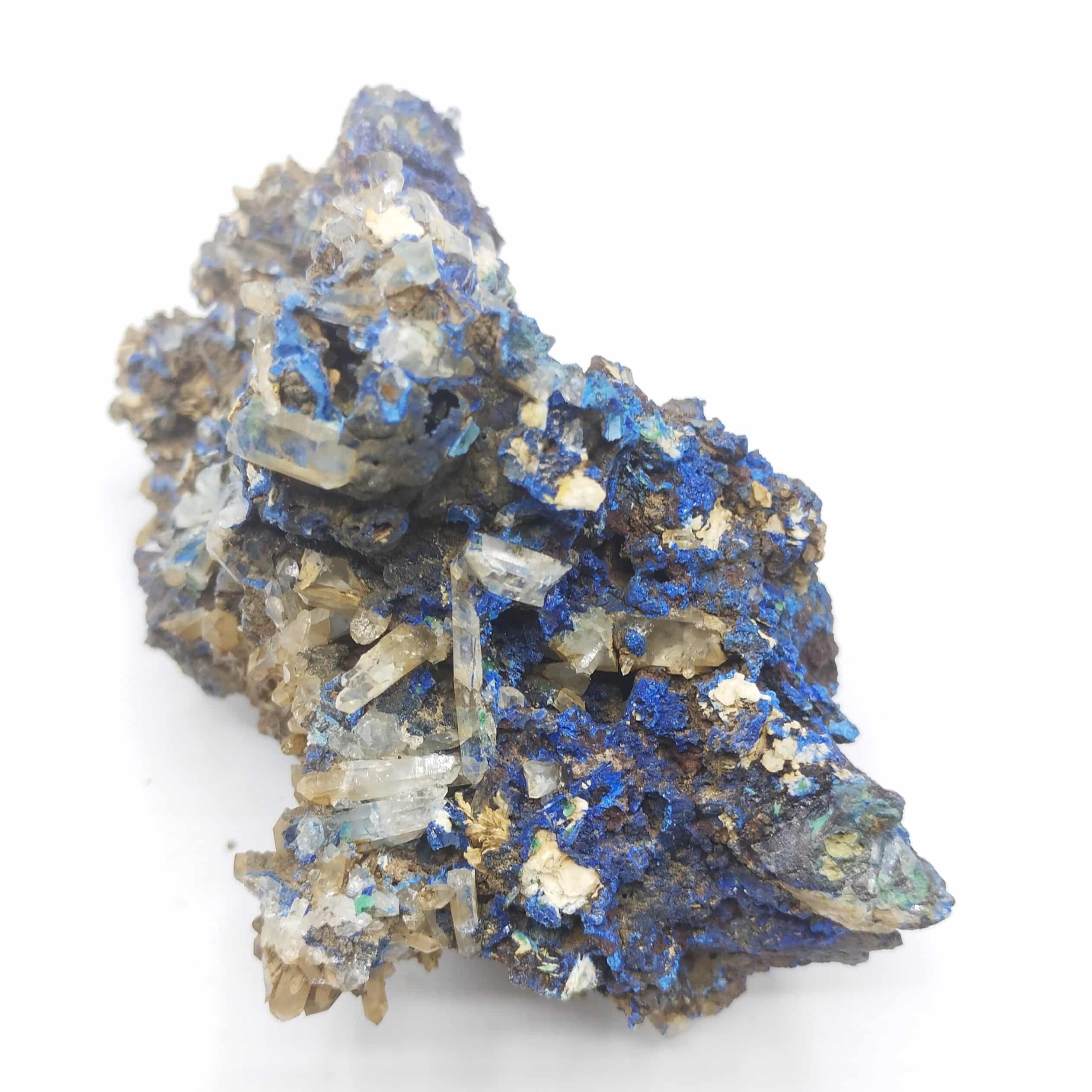 Azurite, Quartz & Baryte, Le Grand Mont, Beaufortain, Savoie.