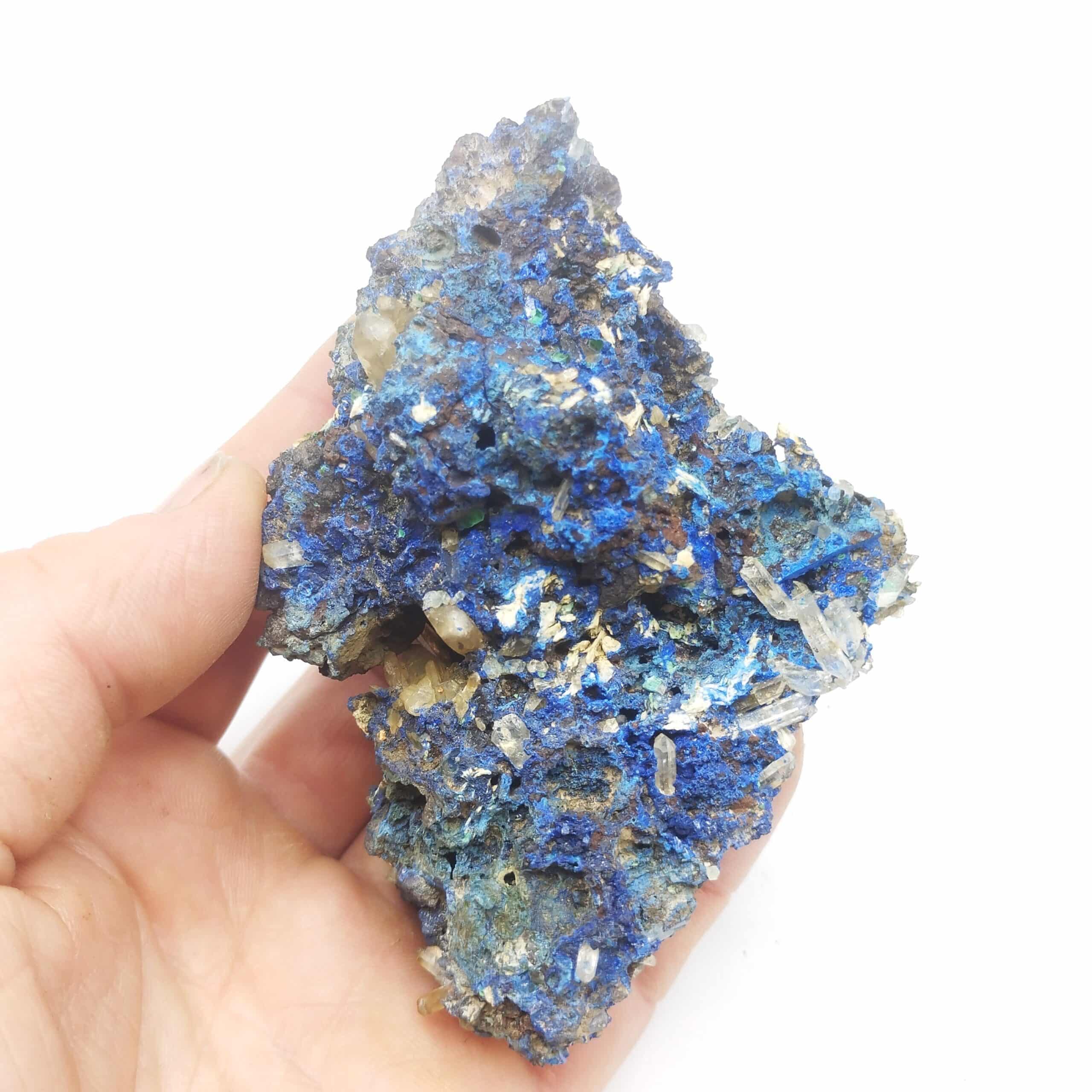 Azurite, Quartz & Baryte, Le Grand Mont, Beaufortain, Savoie.