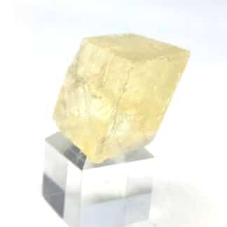Calcite jaune biréfringente, provenant d'Inde.