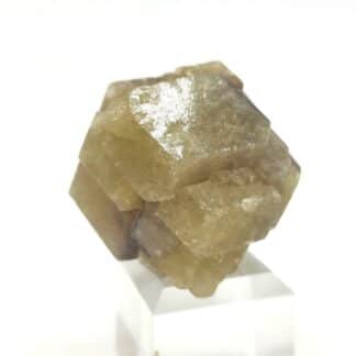 Gros cristal de grenat grossulaire jaune vert, libre et automorphe, minéral en provenance de la Laguna de Jaco au Mexique.