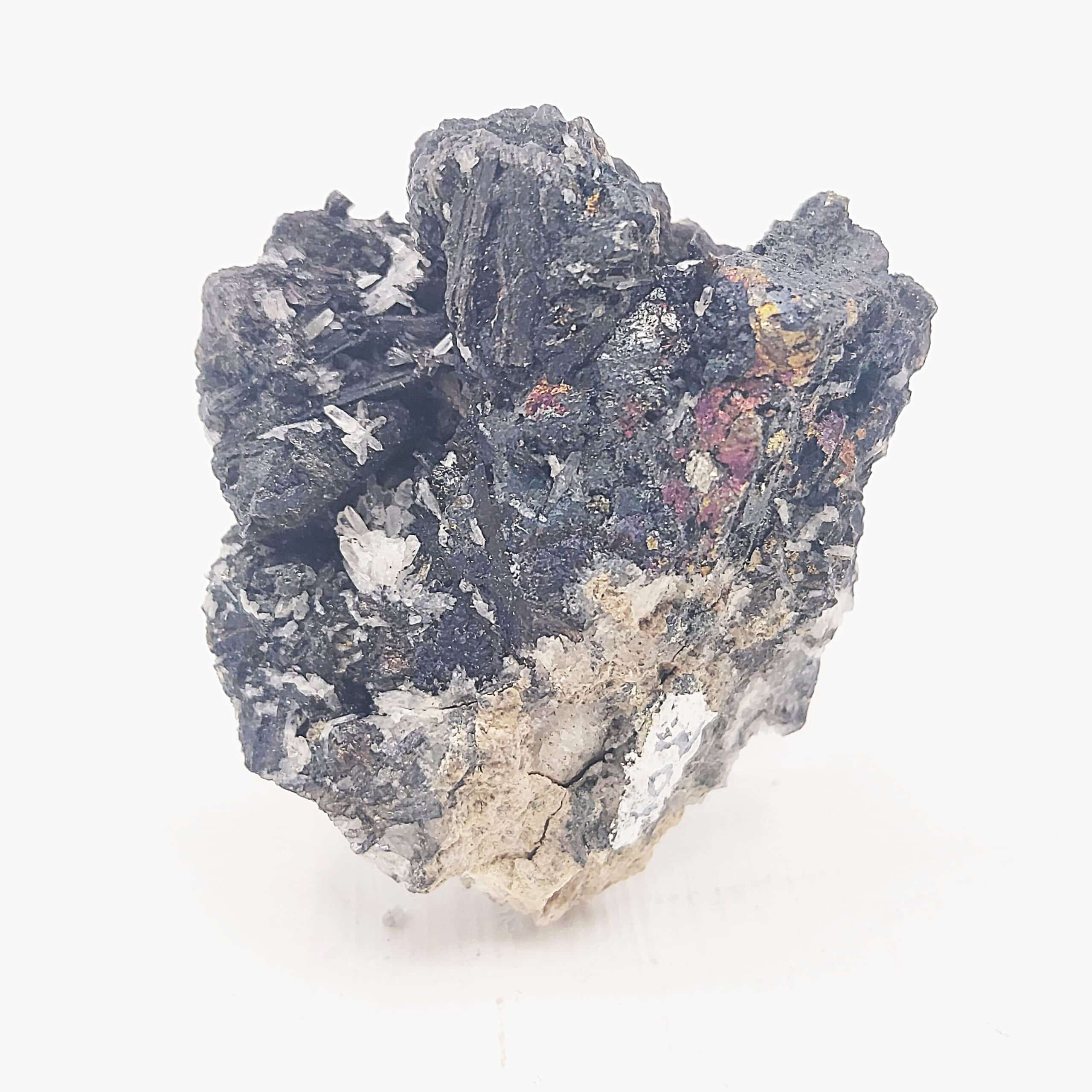 Bismuthinite, Chalcopyrite, Fowey Consols de Cornouailles, Royaume-Uni.