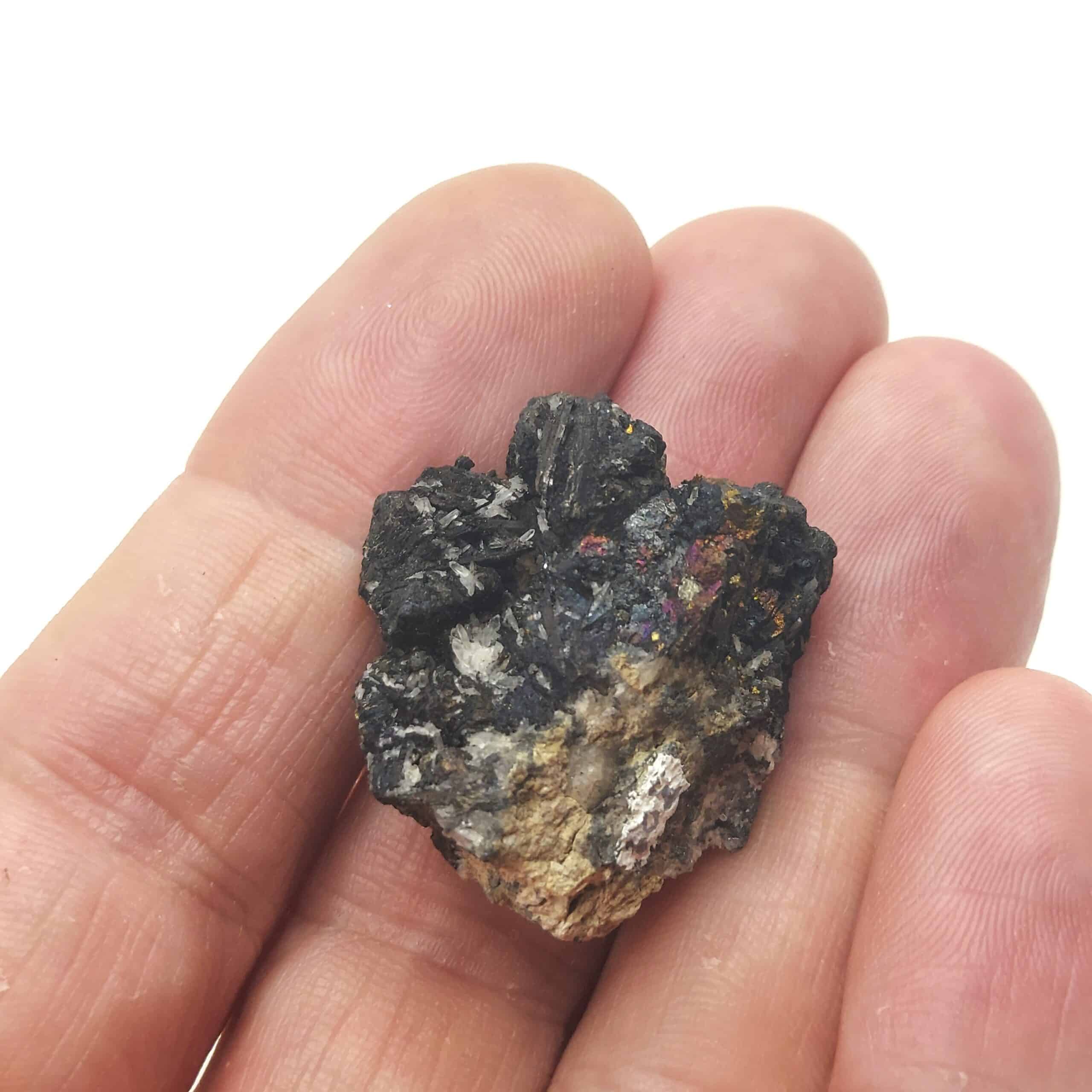 Bismuthinite, Chalcopyrite, Fowey Consols de Cornouailles, Royaume-Uni.